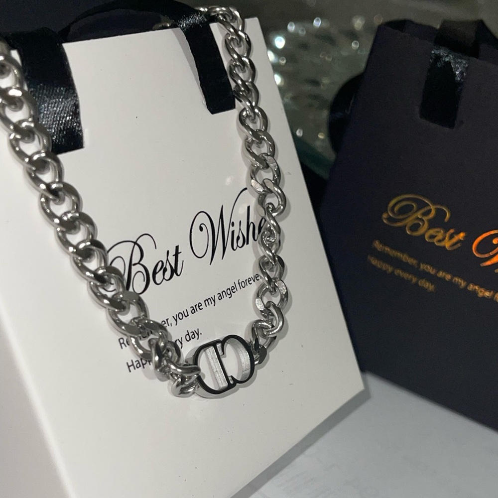 Designer inspired choker necklace set bracelet & ring sterling silver non fading - Picture 7 of 7